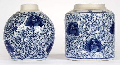 null PORCELAINE / PORCELAIN

Deux pots en porcelaine bleu blanc, à décor imprimé...