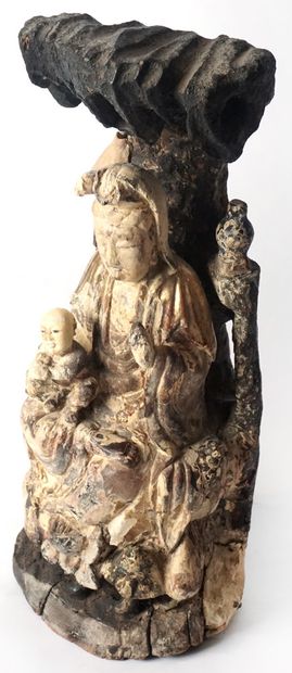 null GUANYIN

Groupe en bois, représentant Guanyin assise, tenant un enfant, dans...