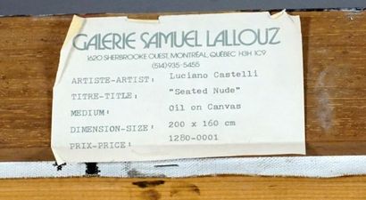 null CASTELLI, Luciano (1951)

"Seated nude"

Huile sur toile

Signée et datée au...