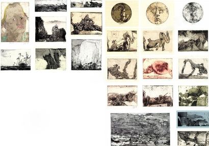  JANSSEN, Horst (1929-1995) 
Froschland (Frog Land) 
Set of 44 etchings in a hard...