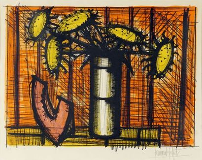  BUFFET, Bernard (1928-1999) 
Sunflower and melon 
Lithograph 
Signed on the lower...