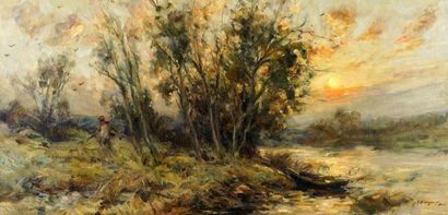  DARGOUGE, Georges Edmond (1897-1990) 
"Environs à Aubusson, Creuse" 
Oil on canvas...
