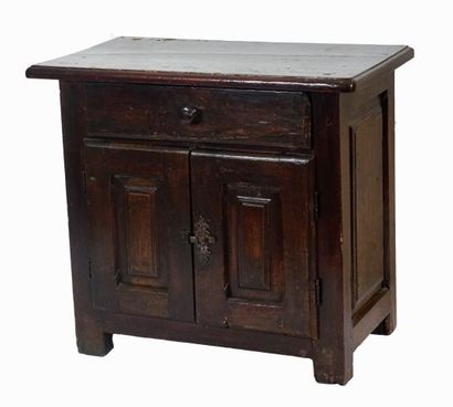null Small sideboard in natural wood, 

opens with a drawer and two blades on a shelf....