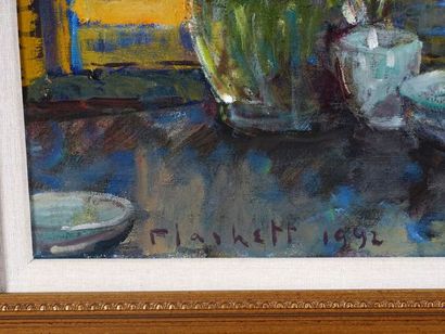  PLASKETT, Joseph Francis (1918-2014) 
"Interior with sideboards (3)" 
Huile sur...