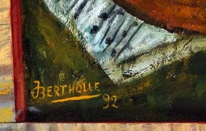  BERTHOLLE, Jean (1909-1996) 
"Nu allongé" 
Techniques mixtes sur panneau 
Signée...