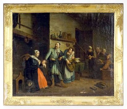  HOREMANS, Jan Jozef I (1682-1752/59) 
"Le médecin" 
Huile sur toile 
Signée en bas...
