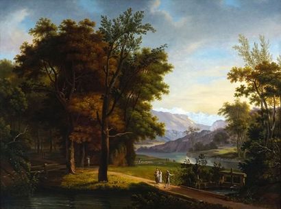 DE LANDERSET, Joseph (1753-1824) 
Paysage...