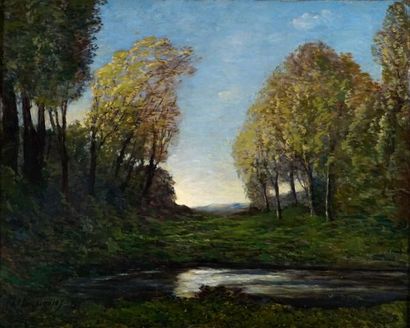  HARPIGNIES, Henri Joseph (1819-1916) 
Landsacpe 
Oil on canvas 
Signed and dated...