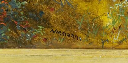  NIEMANN, Edmund John (1813-1876) 
Untitled - British country landscape 
Oil on camvas...