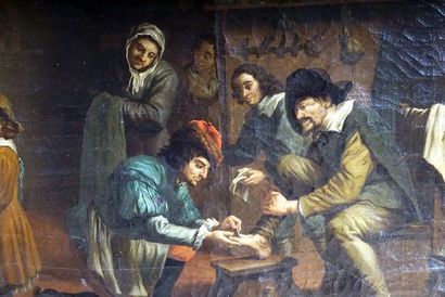  HOREMANS, Jan Jozef I (1682-1752/59) 
"Le barbier-chirurgien" 
Oil on canvas 
Signed...