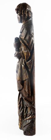 null Rare et fine sculpture en bois du 16ème siècle.

St Jean l'apôtre et évangéliste...