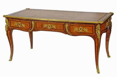 null EXCEPTIONAL LOUIS XV BUREAU PLAT, 

with ormolu mounted purplewood and rosewood...