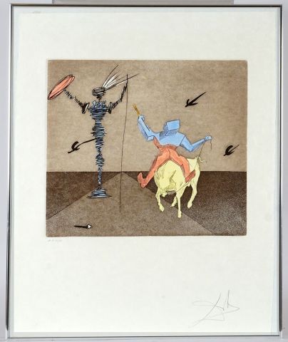  DALI, Salvador (1904-1989) 
Don Quichote 
Eau-forte 
Signée en bas à droite: Dali...