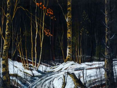 null VINCELETTE, Roméo (1902-1979)

Chemin en hiver

Pastel sur papier

Signée en...