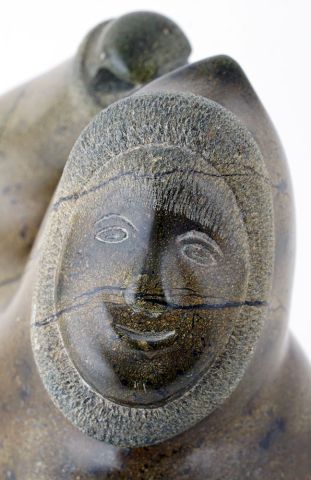 null TEMELA, Nalenik (1939-2003)

"Man Bear 504"

Group of 2 sculpted soapstones

Both...