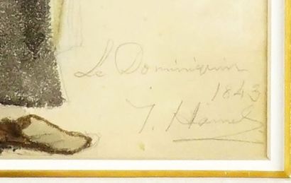 null HAMEL, Théophile (1817-1870)

"Le dominicain"

Aquarelle sur papier

Signée,...