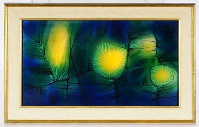 null FILLION, Normand (1938-)

"Feux-follets"

Enamel on copper

Titled and dated...