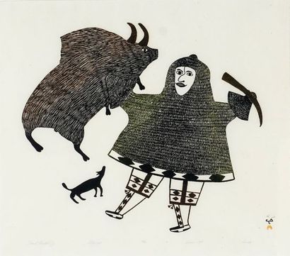 null PUDLAT, Pudlo (1916-1992)

"Proud Hunter"

Pierre gravée sur papier japon

Signée,...