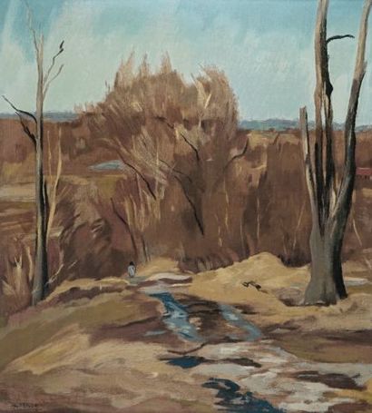 null MUHLSTOCK, Louis (1904-2001)

"Early spring, Mount-Royal Park"

Oil on board

Signed...