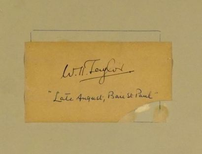  TAYLOR, William Hughes (1891-1960) 
"Late August, Baie St.Paul" 
Huile sur carton...