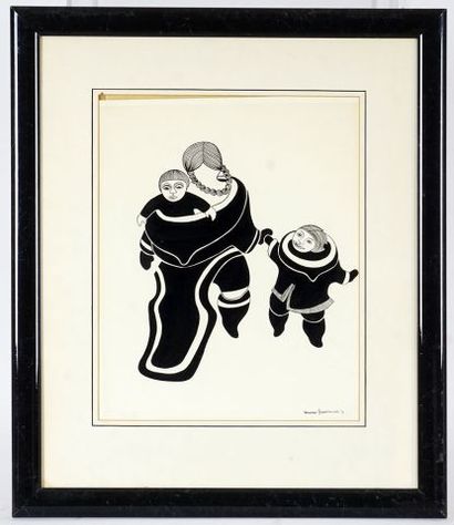 null ARNAKTAUYOK, Germaine (1946-)

Mother and children

Ink on paper

Signed and...