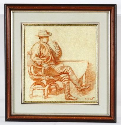 null HUOT, Charles Edouard Masson (1855-1930)

Homme assis

Sanguine sur papier

Signée...