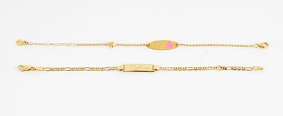 null 10K GOLD

10k yellow gold child figaro mesh bracelet with one gold engraved...