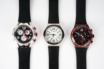 null SWATCH

Lot comprising 3 Swatch watches for men in steel, rubber strap.