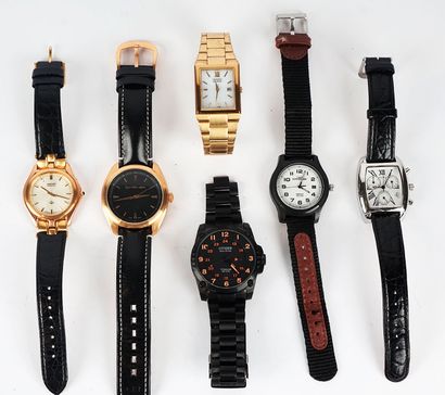 null WATCHES

Lot comprising 6 watches including Seiko in gilded metal, Citizen Eco-Drive...