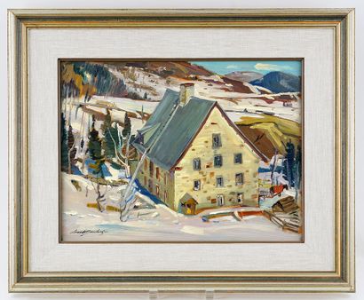  BOUCHARD, Lorne Holland (1913-1978) 
"Moulin de la Remi, Baie St.Paul, Que, Comté...