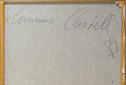  CASTELLI, Luciano (1951) 
"Seated nude" 
Huile sur toile 
Signée et datée au dos:...