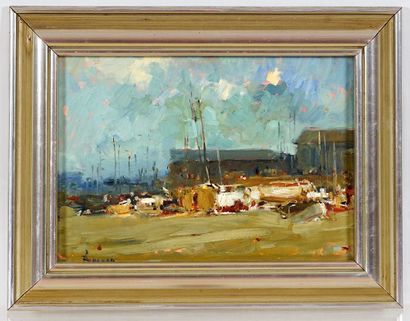 null BOSHOFF, Adriaan Hendrick (1935-2007)

Untitled - Harbour scene

Oil on masonite

Signed...