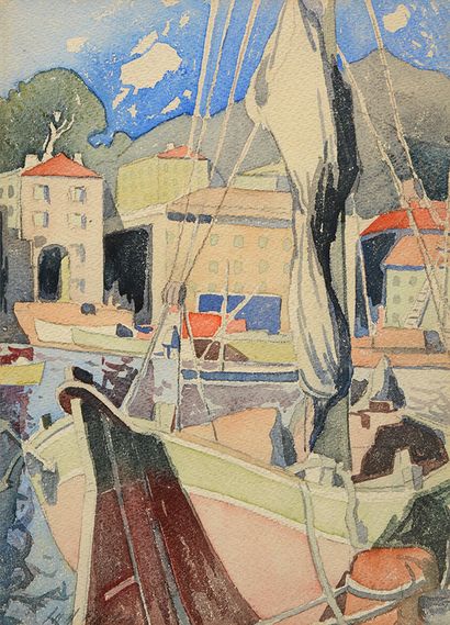 FORTIN, Marc-Aurèle (1888-1970) 
Sailboat...