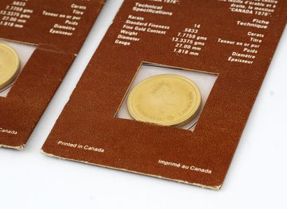null Lot of three1976 Canadian Olympic Coins in 14K Gold, fineness .5833, 13.33 grams....