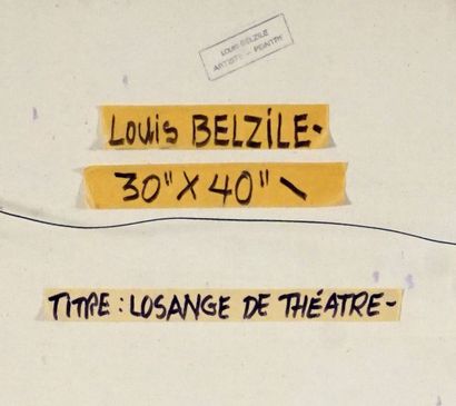  BELZILE, Louis (1929-) 
"Losange de théâtre" 
Huile sur toile 
Signée et datée en...