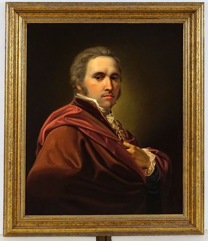  ÉCOLE EUROPÉENNE XIXe 
À la manière de Johann Baptist I VON LAMPI (1751-1830) 
Portrait...