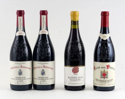 null Château de Beaucastel 2010, Barberac 2009 Clos des Papes 2009 - 4 bouteille...