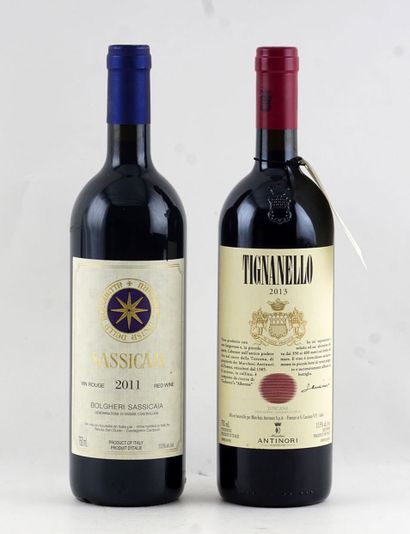 null Sassicaia 2011 Tignanello 2013 - 2 bouteilles