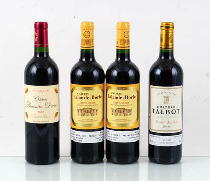 null Château Talbot 2008, Château Branaire 2009 Château Lalande-Borie 2009 - 4 b...