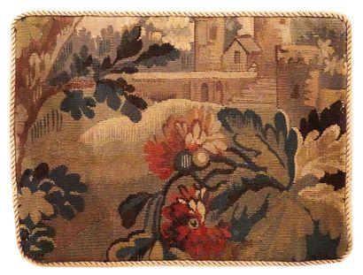 null Suite of three cushion cover tapestries, two from Aubusson with country decor...