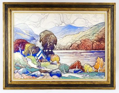 null FORTIN, Marc-Aurèle (1888-1970)

"Reflets d'automne Québécois"

Aquarelle

Signée...