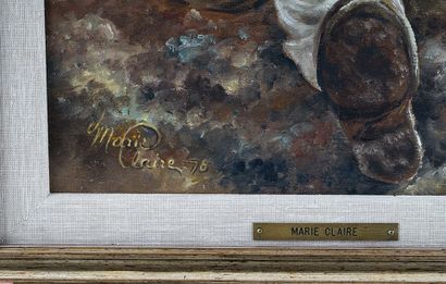 null CLAIRE, Marie (1939-2002)

"Essayage de botte"

Huile sur toile

Signée et datée...