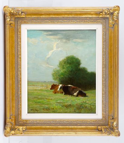 null WALKER, Horatio (1858-1938)

"Vaches au repos"

Huile sur toile

Signée en bas...