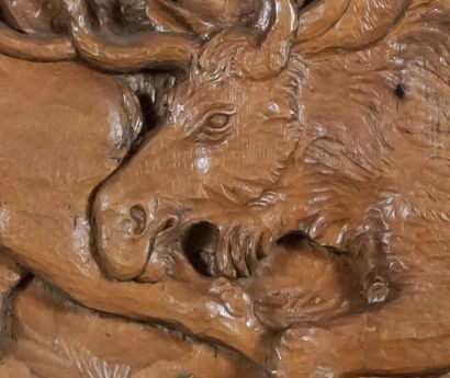 null BOURGAULT, Jean-Julien (1910-1996)

Untitled - Mooses

Sculpted wood low relief

Signed...