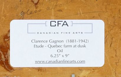 null GAGNON, Clarence Alphonse (1881-1942)

"Etude - Quebec farm at dusk"

Huile...