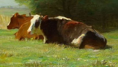 null WALKER, Horatio (1858-1938)

"Vaches au repos"

Huile sur toile

Signée en bas...