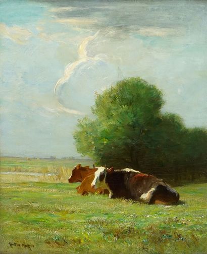 null WALKER, Horatio (1858-1938)

"Vaches au repos"

Huile sur toile

Signée en bas...