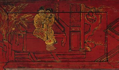 null NINGBO

Eléments de lit en bois de Ningbo, à décor sculpté et doré de personnages...