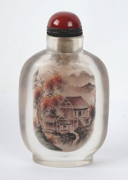 null TABATIÈRES / SNUFF BOTTLES

Lot of four glass snuff bottles painted from the...