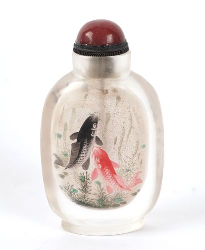 null TABATIÈRES / SNUFF BOTTLES

Pair of glass snuff bottles painted from the inside...